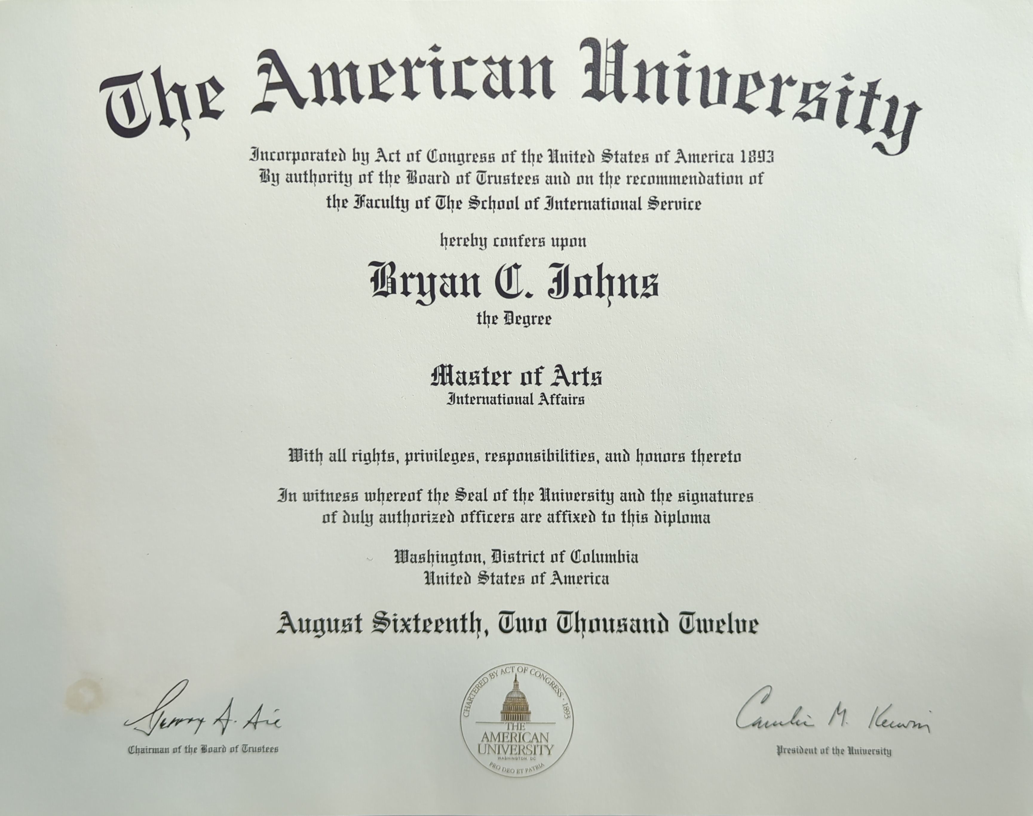 M.A. International Affairs